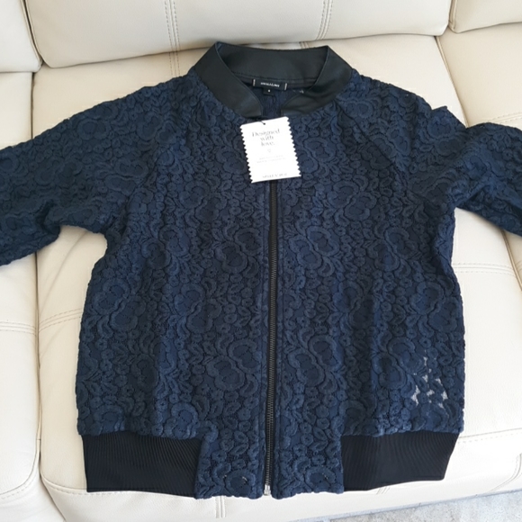 Blue Lace Bomber Jacket
